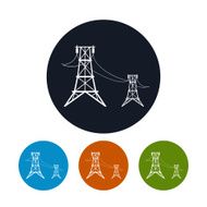 Icon high voltage power lines vector illustration