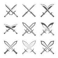 Set of heraldic swords and sabres for heraldry design vector N2