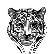 Tiger head vector animal illustration for t-shirt
