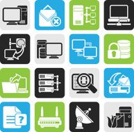 Silhouette Computer Network and internet icons