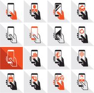 mobile phone icons set