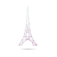 Eiffel Tower abstract isolated on a white backgrounds vector illustration N4