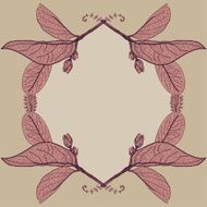 Leaves contours floral border Sketch frames hand-drawn Vector N2