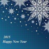 Christmas card with snowflakes on a blue background