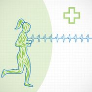 Woman running medical background
