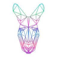 polygonal abstract kangaroo silhouette drawn in one continuous line