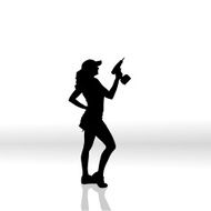 Vector silhouettes of woman N164