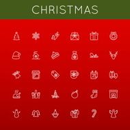 Vector Christmas Line Icons N2