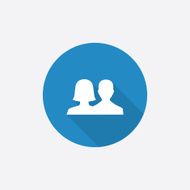 male female Flat Blue Simple Icon with long shadow N2