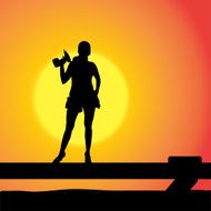 Vector silhouette of a woman N2142