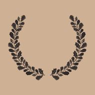 Silhouette of laurel wreath oak leaf