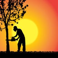 Vector silhouette of a man N1170