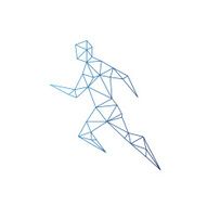 Sports man running abstract isolated on a white backgrounds N14