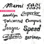 Set of sports letterings