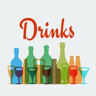 Alcohol drinks vector poster