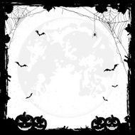 Halloween background with pumpkins and bats