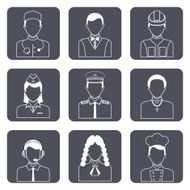 Professional avatar icons set