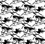 Seamless pattern of horse stallions N2