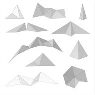 Set of abstract mountains vector illustration