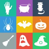 Set of flat halloween icons