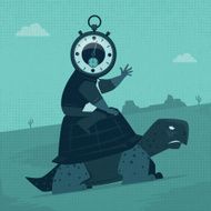stopwatch and tortoise
