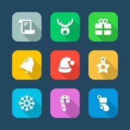 flat christmas icons 2