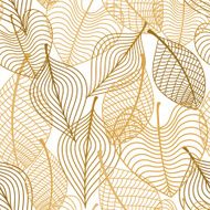 Seamless pattern of yellow and orange autumn leaves