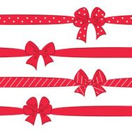 Red bows with ribbons N2