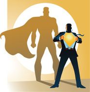 Businessman with Superhero Shadow N2