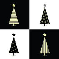 Black and white christmas trees