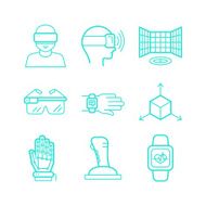 Vector set of icons in trendy linear style N2