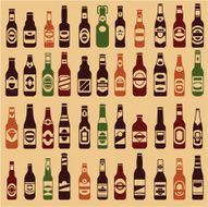 Beer bottles vector collection