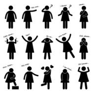 Woman People Posture Body Language Pictogram