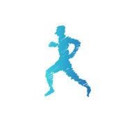Sports man running abstract isolated on a white backgrounds N15