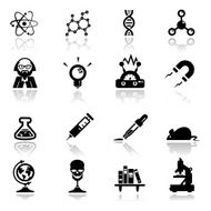 Icons set science and research