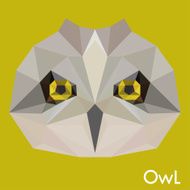 Polygonal abstract geometric owl background