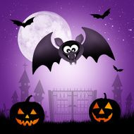 bat cartoon of Halloween