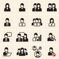 People vector icons set N2