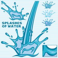 set of editable vector splashing water