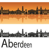 Aberdeen skyline in orange background