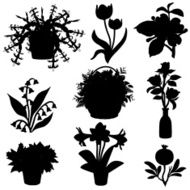 flowering plant silhouettes