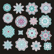 Set of decorative rosettes-snowflakes N3