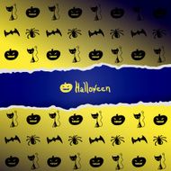 Yellow background with pattern of Halloween characters N2
