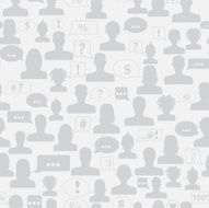 Seamless pattern of avatars and speech bubbles N7