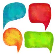 Watercolor colorful speech bubbles frames set