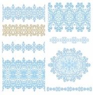 Set of decorative elements in oriental style (vector) N19