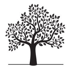 Black vector tree with leafs N3