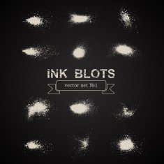 Ink blots on black