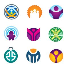People in circle social community IT developer icon set