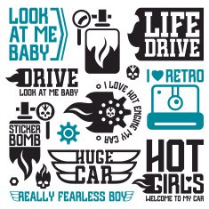 Vinyl stickers on car N7